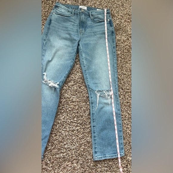 FRAME Blue Le High Straight Leg Stretch Denim Jeans Women's 27 (0708) - Picture 8 of 14